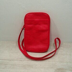 Coldwater Creek Minimalist Red Leather Convertible Crossbody Purse| Pocketbook